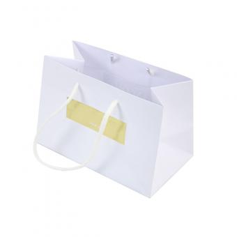 Custom White Paper Gift Bags With Golg Foil Logo - Boxpackhub Balení